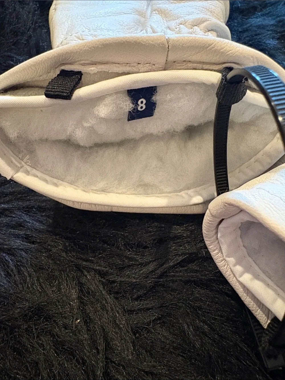 Hestra Cream Leather Box Mittwith Logo Cuff Removable Interior